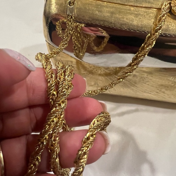 Vintage Italy made Gold and Silver Metallic Clutch - Picture 12 of 16